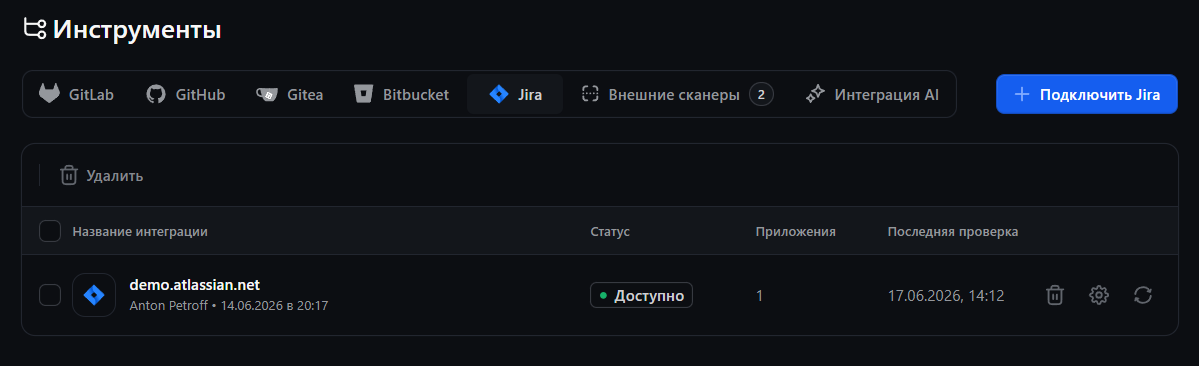 Список Jira-интеграций